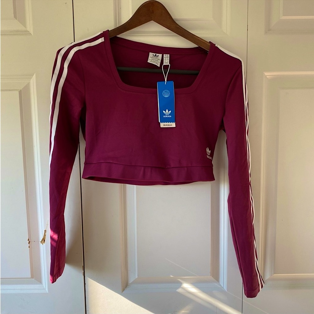 Crop top long sleeve burgundy/maroonish top
